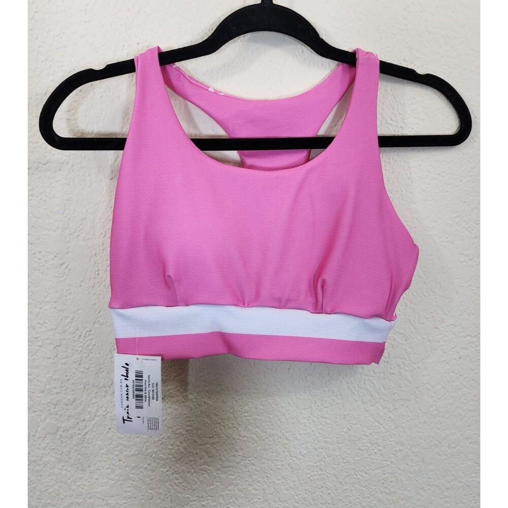 Canoan Womens Sports Bra Medium Pink White Stars Constellations Brazilian NWT